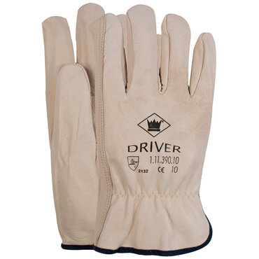 Officers glove grain leather natural colour